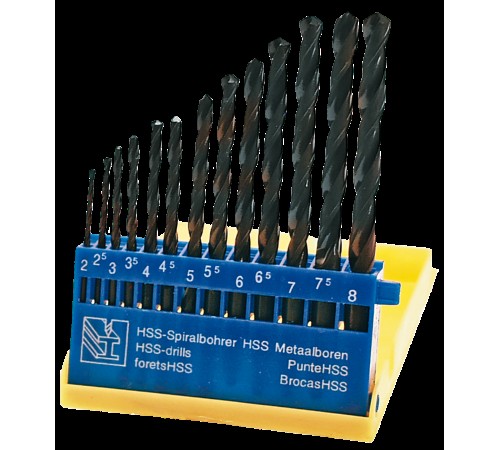 Свердло по металу HSS, 2.0-8.0  мм, S4, набір 13 шт.