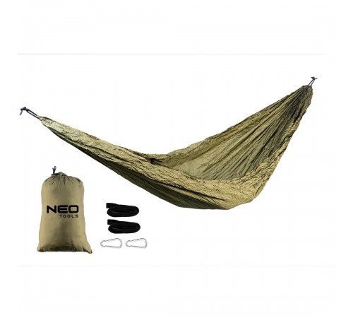 Гамак Neo Tools 63-124, 330x140 см, нейлон, до 200 кг, зеленый.