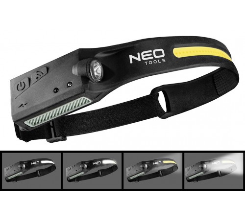 Фонарь Neo Tools 99-097, налобный, аккумуляторный, сенсорный, 350 лм