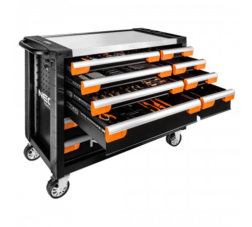 Тележка для инструментов Neo Tools PRO 84-225+G с 12 ящиками и набором профессиональных инструментов