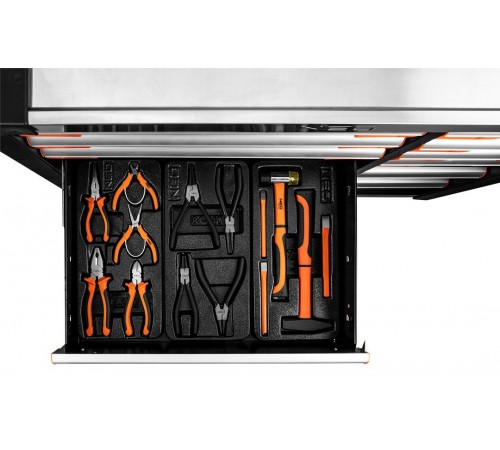 Тележка для инструментов Neo Tools PRO 84-225+G с 12 ящиками и набором профессиональных инструментов