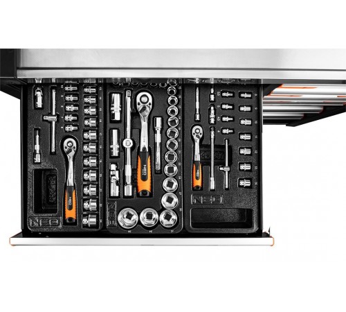 Тележка для инструментов Neo Tools PRO 84-225+G с 12 ящиками и набором профессиональных инструментов