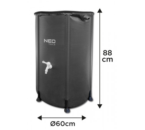 Складной контейнер для воды Neo Tools 15-951, 250 л, ПВХ, с краном и клапаном