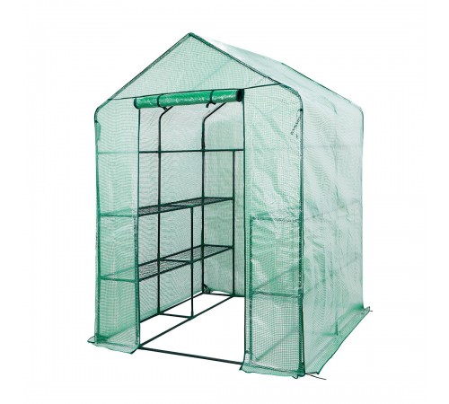 Теплица парник NEO 15-911 143x143x195 см, 4 полки, молния, защита растений от холода и осадков