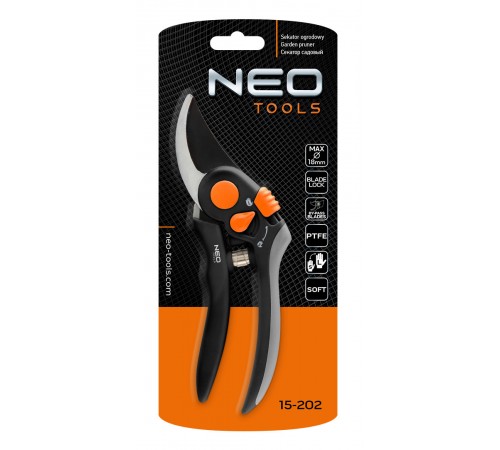 Обходной секатор Neo Tools 200 мм, арт. 15-202 – для точной обрезки веток и кустов