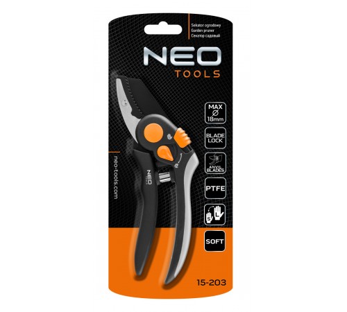 Секатор Neo Tools 200 мм (арт. 15-203) – для твердой древесины, эргономичная ручка