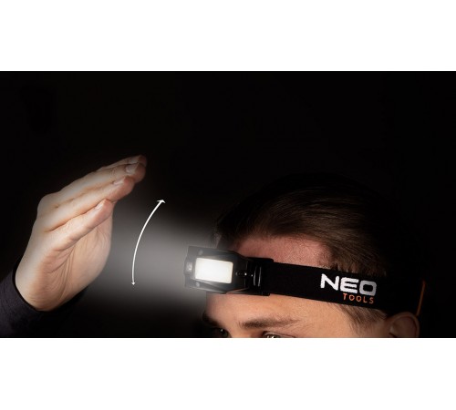Налобный фонарь Neo Tools 99-069 с датчиком движения, 180 люмен, красный свет, водонепроницаемый