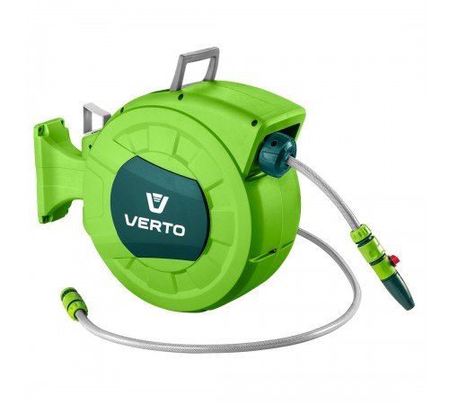 Шланг с автоматической намоткой Verto 15G891, 20+2 м, с разбрызгивателем и соединителями