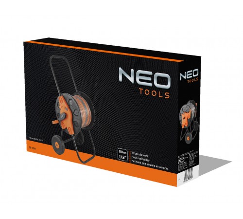 Тележка для садового шланга Neo Tools 15-793, складная ручка, для шланга до 60 м
