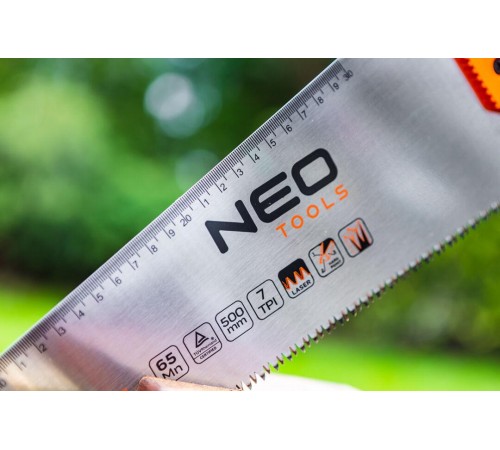 Ножовка NEO 41-141, 500 мм, 7 зубьев на дюйм, с градуировочной шкалой