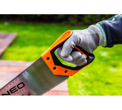 Пила-ножовка Neo Tools 41-161, 400 мм, трехсторонняя заточка, 11 TPI, индукционная закалка.