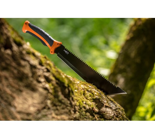 Мачете Neo Tools 63-117, 40 см, универсальный инструмент для выживания с пилой и чехлом