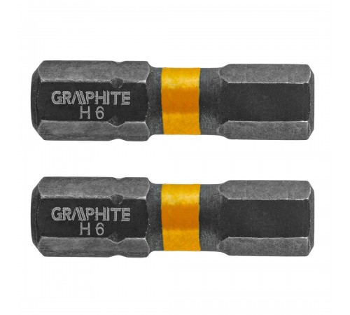 Ударний біт HEX6 x 25 мм, 2 шт.