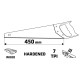 Ножовка VERTO 15G102 450 мм с закаленными зубьями и PTFE-покрытием для быстрого реза