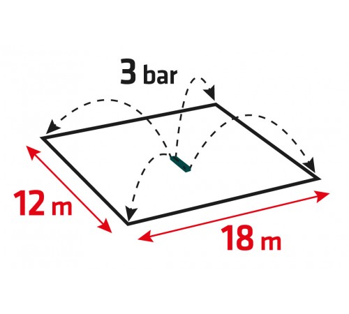 Маятниковый дождеватель Verto 15G770, сектор полива 12x18 м, 16 форсунок