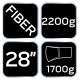 Колун NEO 27-033 с PTFE-покрытием, топорище из стекловолокна, масса 2200 г, длина 710 мм