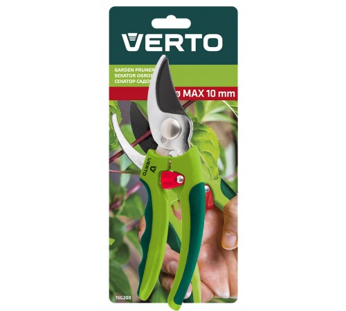 Секатор VERTO 185 мм, арт. 15G200 – с тефлоновым покрытием и блокировкой