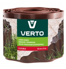 Садовый бордюр VERTO 15G513, 9 м x 10 см, коричневый, гибкий и прочный