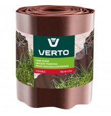Садовый бордюр VERTO 15G514, 9 м x 15 см, коричневый, гибкий и прочный