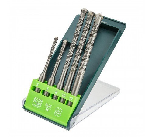 Свердло по бетону SDS Plus, 5, 6 x 110 mm + 8, 10, 12 x 160 мм, x 5 шт.