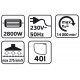 Садовый пылесос Verto 15G802 с функцией выдува и мульчирования, 2800 Вт, мусоросборник 40 л.