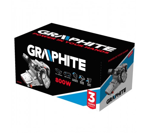 Профессиональная ленточная шлифмашина GRAPHITE 59G392, 800 Вт, 75×457 мм
