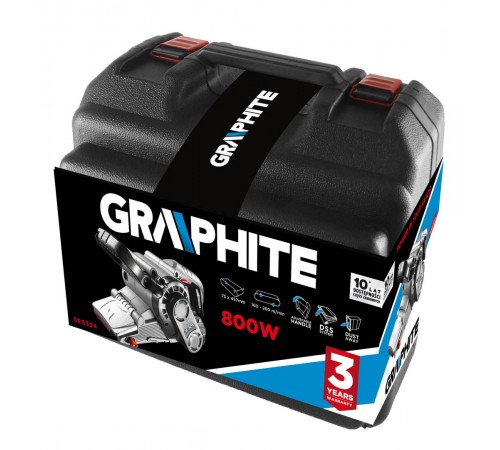 Профессиональная ленточная шлифмашина GRAPHITE 59G394, 800 Вт, с пылесборником