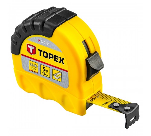 Измерительная рулетка Topex 27C305, 5 м с блокировкой сматывания и эргономичным корпусом