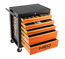 Тележка для инструментов Neo Tools 84-214-6 c 5 ящиками ящиками и набором профессиональных инструментов
