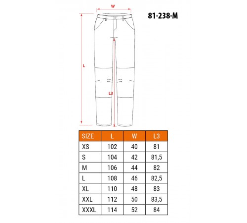 Рабочие брюки Neo Tools 81-238 HD Slim S