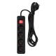 Удлинитель 1,5 м Neo Tools 90-184, 4 розетки, черный, с выключателем ON/OFF