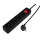 Удлинитель 1,5 м Neo Tools 90-184, 4 розетки, черный, с выключателем ON/OFF