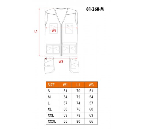 Жилет рабочий Neo Tools 81-268 HD Slim L