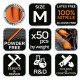 Нитриловые перчатки NEO Tools 97-690 оранжевые, 50 шт., универсальные защитные. L