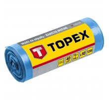 Мешки для мусора TOPEX 23B258, 120 л, синие, 10 шт, повышенной прочности, 40 мкм, 70x110 см
