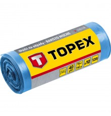 Мешки для мусора TOPEX 23B258, 120 л, синие, 10 шт, повышенной прочности, 40 мкм, 70x110 см